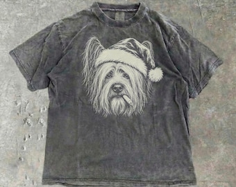 Comfort Colors® Skye Terrier Bad Santa Shirt, Christmas Skye Terrier Mom Dad Gift, X-Mas Tee, Skye Terrier Santa Hat
