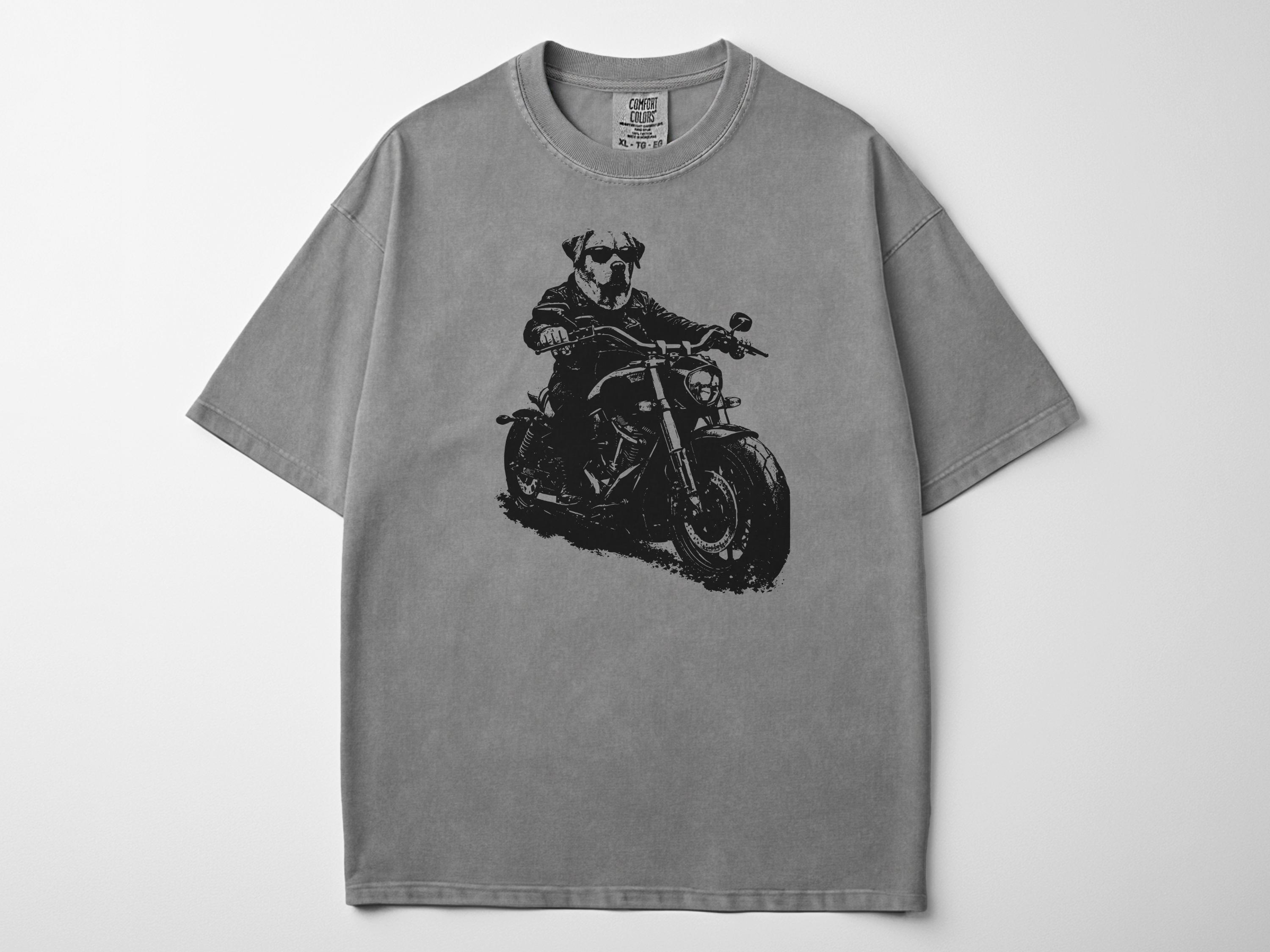 Labrador Motorcycle T-shirt: Biker Dog Rider Gift Tee for Lab Moms 