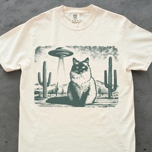 Ragdoll UFO Shirt, Cat Mom Tee, Ragdoll Cat Vintage Shirt, Gift for Ragdoll Owner, Ragdoll Lover Dad Mama Gift