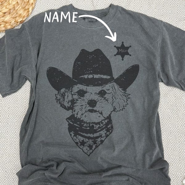 Personalisiertes Maltipoo & Malteser Shirt mit dem Namen deines Hundes! Bezauberndes Cowboy T-Shirt für Malteser Liebhaber - Einzigartige Geschenkidee