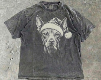 Comfort Colors® Xoloitzcuintli Bad Santa Shirt, Christmas Xolo Mom Gift, X-Mas Xolo Tee, Merry Christmas Dog Owner Gift, Xolo Santa Hat