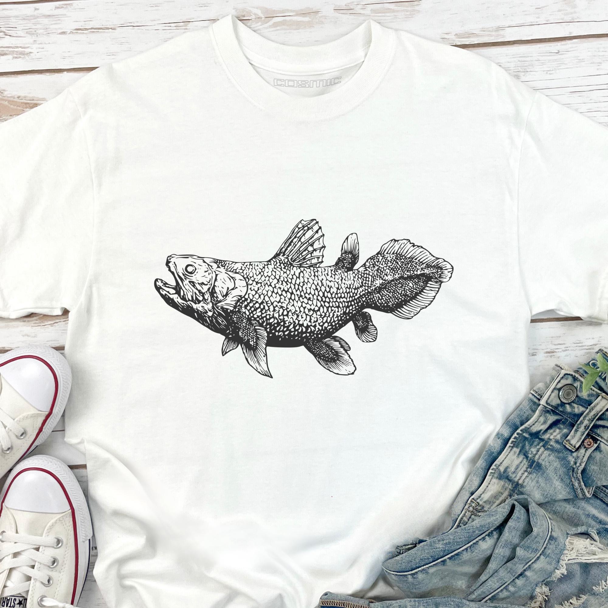 シーラカンス ヴィンテージTシャツ - ミニマルな古代魚Tシャツ、先史 