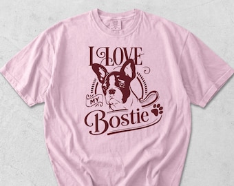 Boston Terrier Comfort Colors T-Shirt - Boston Mom Shirt, Vintage Boston Dog Dad Tee, Boston Dog Lover Gift under 25, 100% Cotton