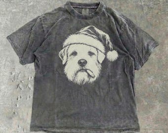 Comfort Colors® Sealyham Terrier Bad Santa Shirt, Christmas Sealyham Terrier Mom Dad Gift, X-Mas Tee, Sealyham Terrier Santa Hat