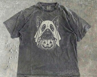 Comfort Colors® German Shepherd Halloween Shirt, GSD Alsatian Dog Lover Halloween, Spooky Shepherd, Dog Mom Fall Top, Trick or Treat Tee