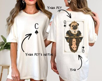 Custom Pet Portrait Comfort Colors T-Shirt: Personalized Dog Photo Gift Tee - Cat Name Shirt, Dog Mom Gift, Tee Dog Dad
