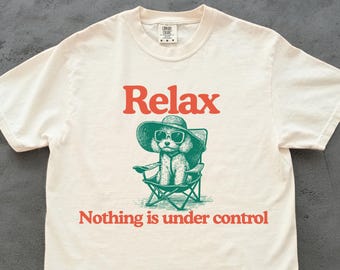 Koszulka Chill Maltipoo Vintage – Relax Nothing Is Under Control Maltipoo Tee, Letnia koszulka dla mamy Maltipoo, Tata Maltipoo, Relaksujące wibracje dla psa Maltipoo