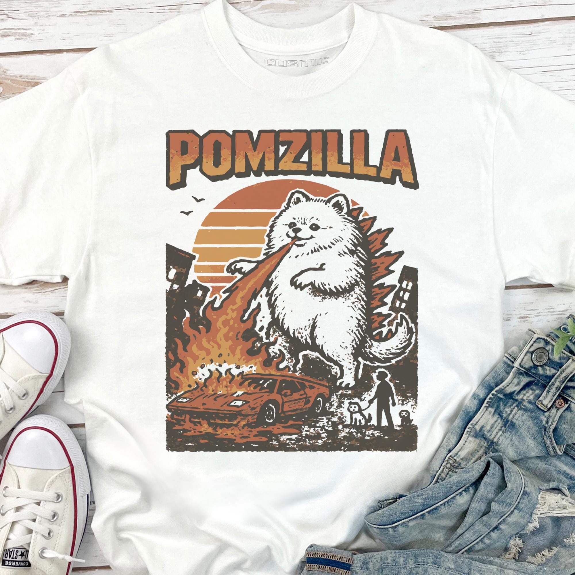 Funny Pomeranian Godzilla Shirt – Vintage Comic Monster Pom Tee, Weird  Fire-breathing Dog T-shirt for Pom Mom, Dad or Dog Lovers - Etsy Finland