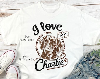 Vintage Custom Pet Portrait Comfort Colors T-Shirt: Personalized Dog Retro Photo Gift Tee - Cat Name Shirt, Dog Mom Gift, Tee Dog Dad Funny
