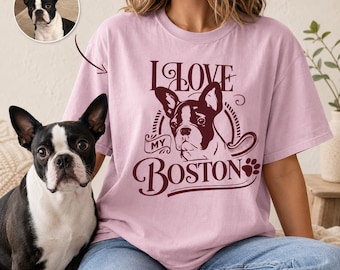 Vintage Custom Pet Portrait Comfort Colors T-Shirt: Personalized Dog Retro Photo Gift Tee - Cat Name Shirt, Dog Mom Gift, Tee Dog Dad Funny