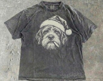 Comfort Colors® Wirehaired Pointing Griffon Bad Santa Shirt, Christmas WPG Mom Dad Gift, X-Mas Tee, WPG Santa Hat