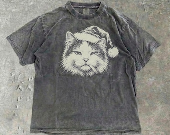 Comfort Colors® Turkish Van Cat Bad Santa Shirt, Christmas Turkish Van Mom Dad Gift, X-Mas Tee, Turkish Van Santa Hat
