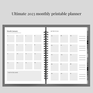 Planificador imprimible mensual Ultimate 2023, diario en PDF para Good notes