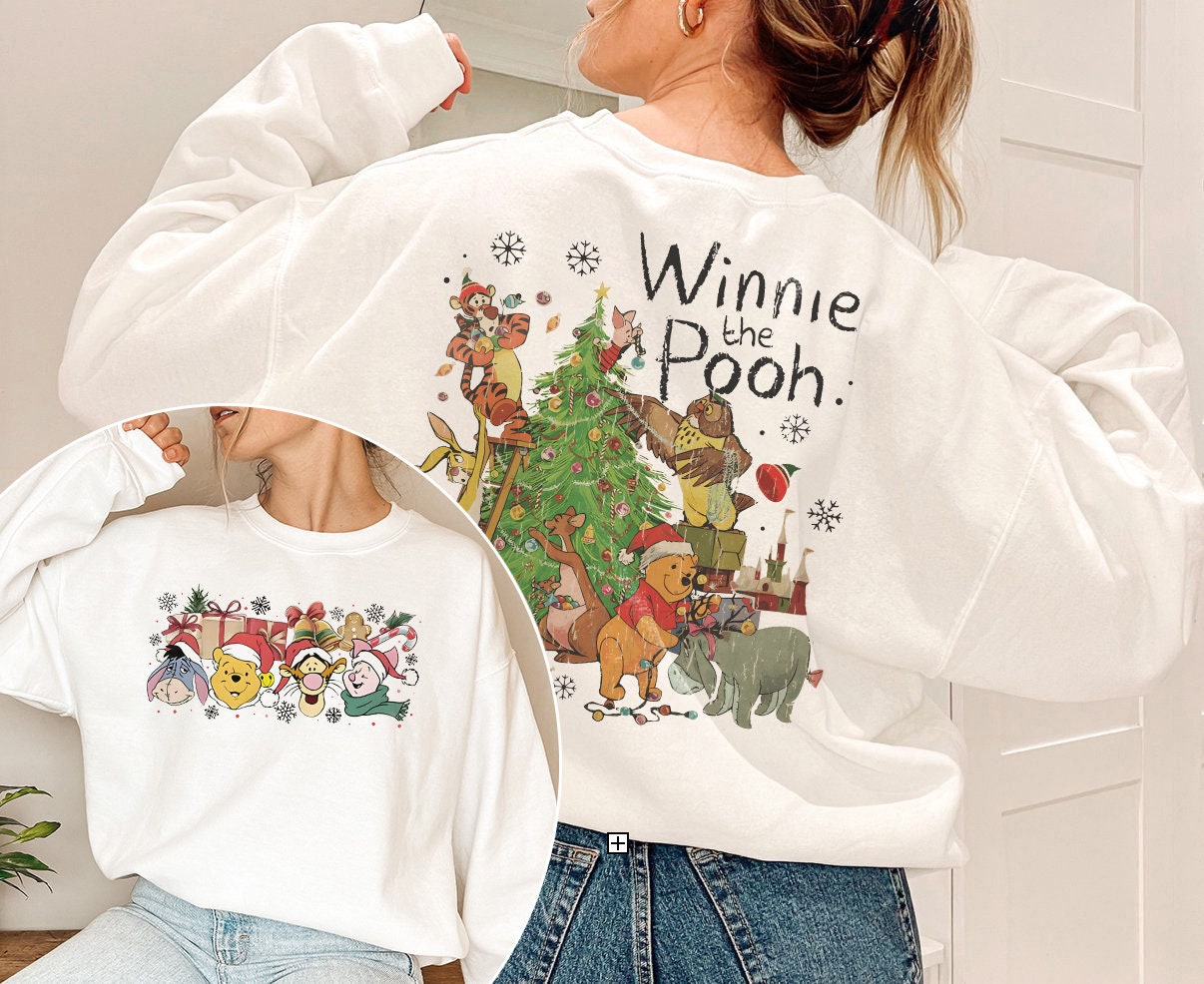 Discover Winnie The Pooh Disney Christmas Sweatshirt, Christmas Double Sided Sweatshirt