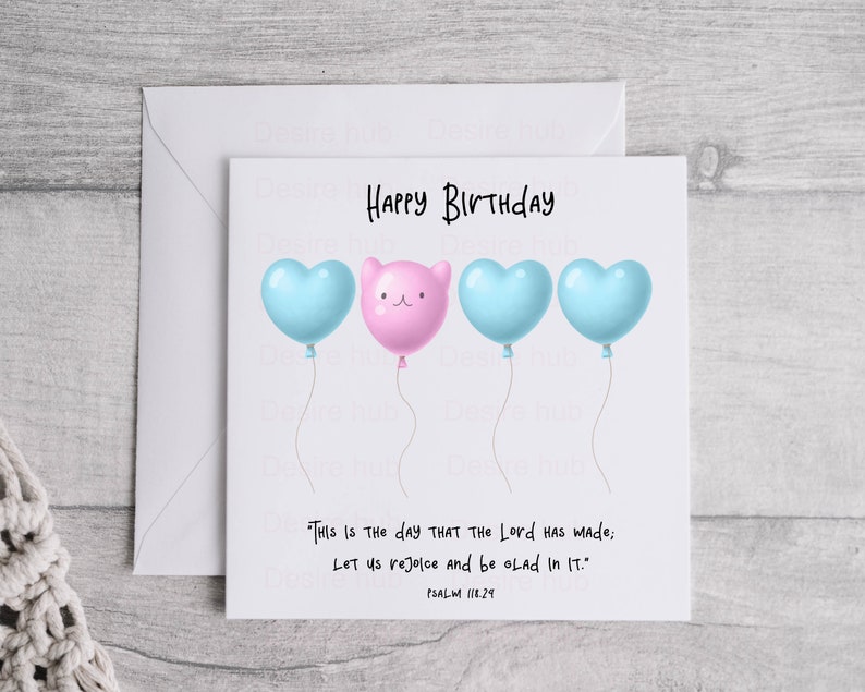 Christian Birthday Card Bible Verse Psalms 118 24 Kids Christian 