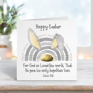 Tarjeta de Pascua cristiana - escritura - Pascua de lúpulo - versículo bíblico Juan 3.16