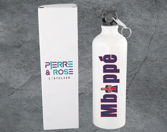 Bouteille / gourde en aluminium sport / randonné / école / fête des pères / fête des mères / anniversaire / fan de foot / idée cadeau