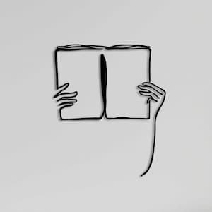 Woman Reading a Book Metal Wall Art, Line Wall Art, Metal Woman Wall Decor, Home Decoratian Women,  Metal Wall Decor, Metal LineArt