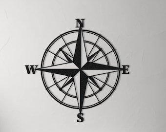 Metal Wall Decor, Minimalist Line Art, Metal Compass Wall Decor, Home Wall Hangings, Line Wall Art, Geometric Wall Art, Metal Home Decor