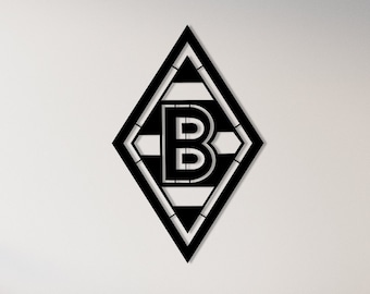 Metal Wall Decor, Line Wall Art, Metal Mönchengladbach Wall Decor, Metal Team Logo, Gift for Football Lover, GYM Wall Decor,  Gift for Boys