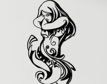 Metal Wall Decor, Metal Woman Wall Decor, Line Wall Art, Minimalist Line Art, Women Metal Home Decor, Metal Wall Art, Metal Line Art, Gift