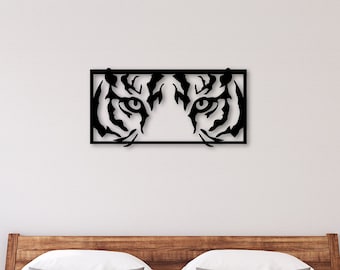 Tiger Eye Metal Wall Art: Minimalist Indoor Outdoor Hanging