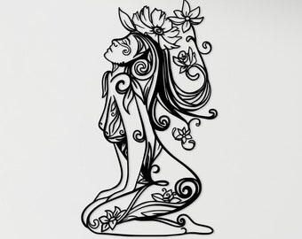 Metal Wall Decor, Metal Woman Wall Decor, Line Wall Art, Minimalist Line Art, Women Metal Home Decor, Metal Wall Art, Metal Line Art, Gift