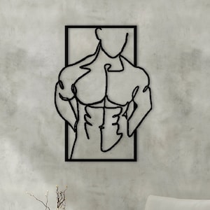 Metal Wall Decor, Men Metal Wall Decor, Naked Men Metal Wall Decor, Naked Men Body, Nu Men Metal Line Art, Metal Line Art, Bedroom WallDecor