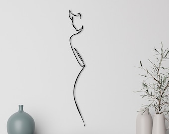 Metal Wall Art, Metal Wall Decor, Metal Woman Wall Decor, Women Metal Home Decor, Line Wall Art, Bathroom Decor, Metal Line Art, Wall Hangin