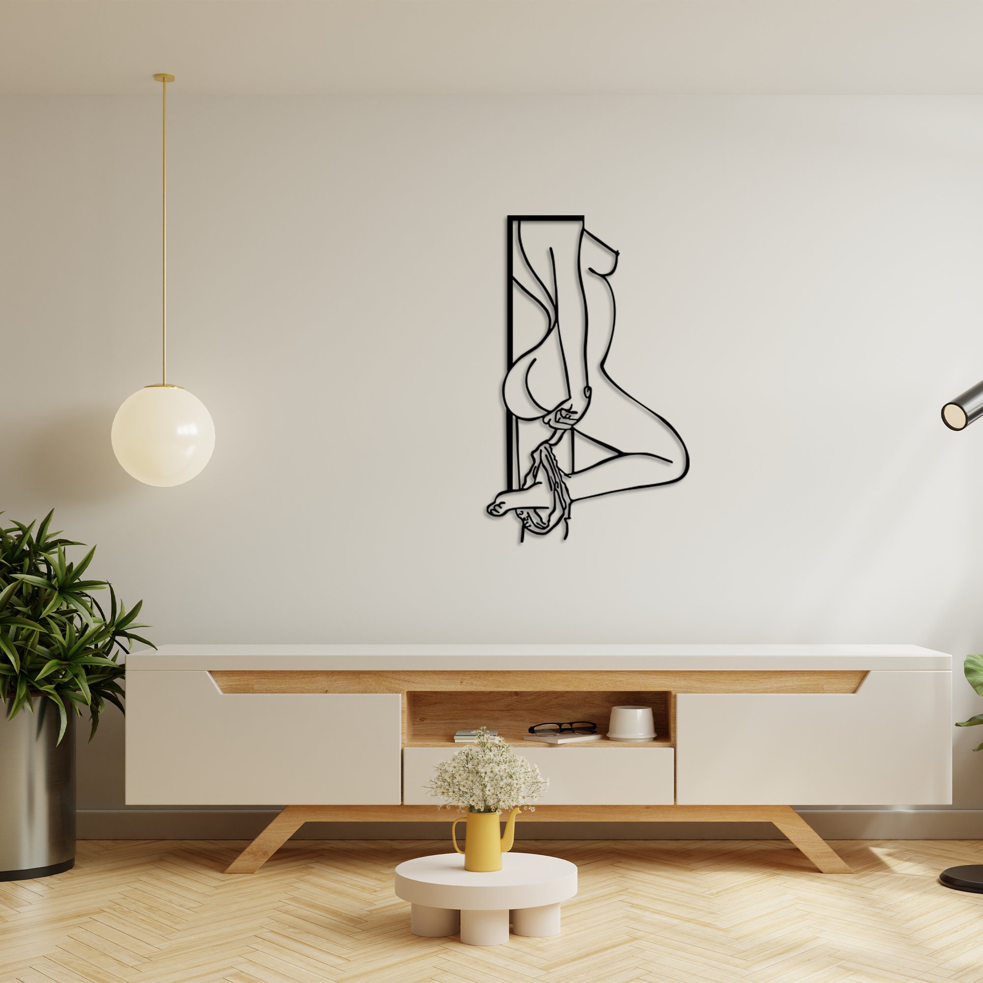 Naked Women Home Decor, Women Metal Wall Decor , Minimalist Line Art, Women Metal Home