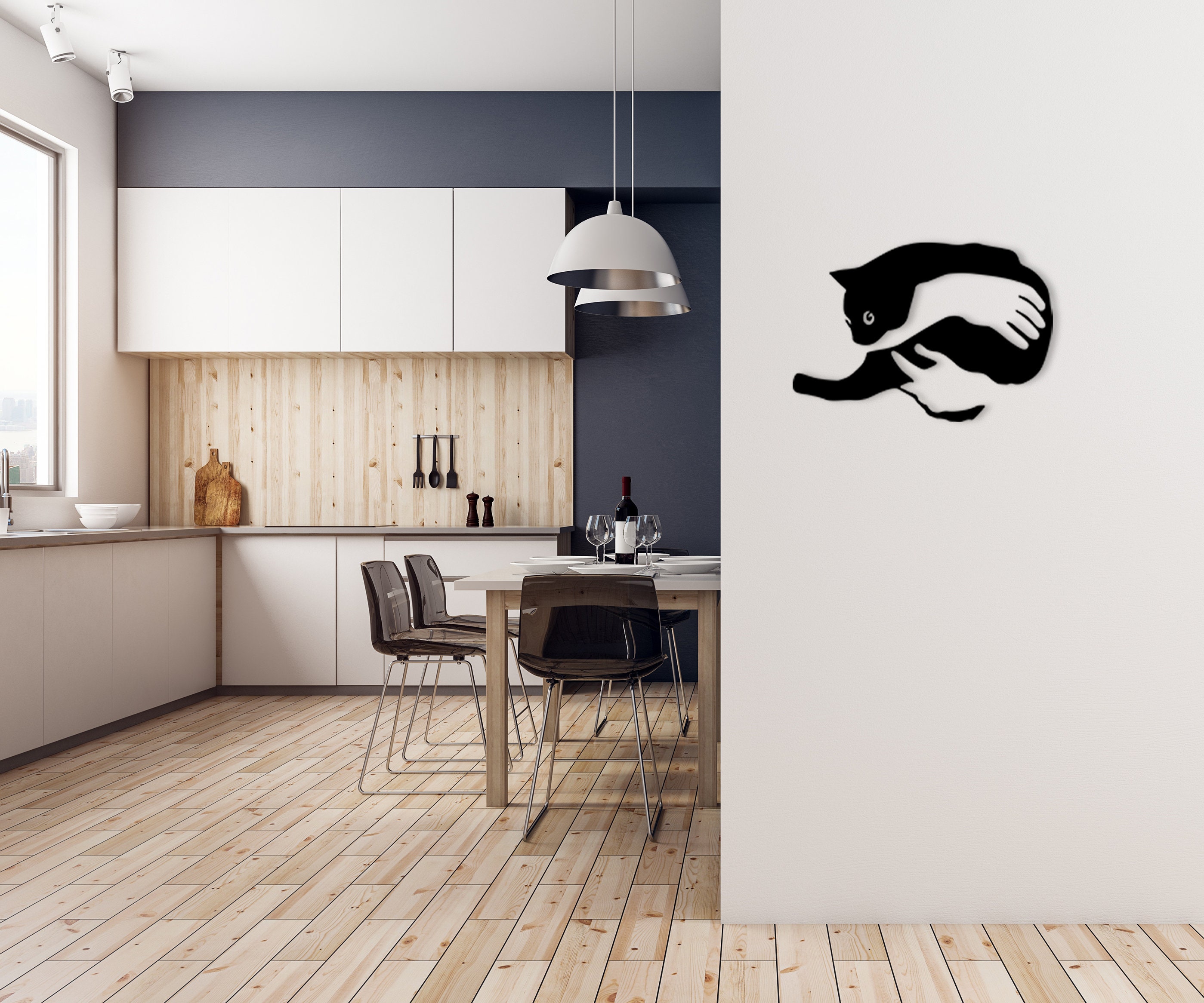 Cat Metal Wall Art, Minimalist Art, Cat Home Decoration , Cat Sign, Cat ...