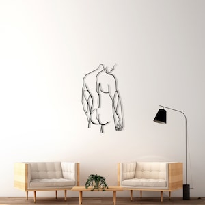 Metal Wall Decor, Line Wall Art, Metal Naked Men Wall Decor, Nu Men ...