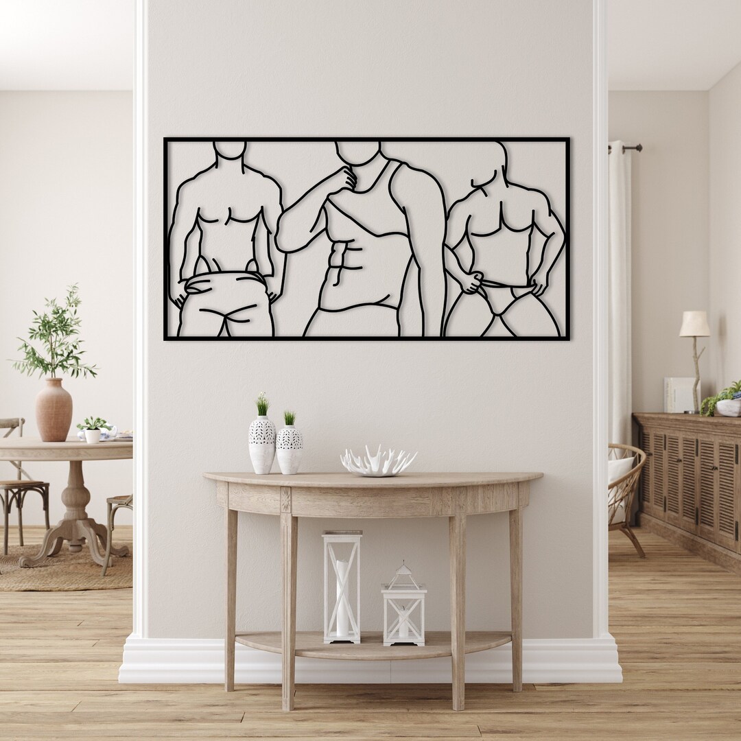 Naked Men Wall Decor, Nu Men Metal Decor, Naked Men Body, Nu Men Body