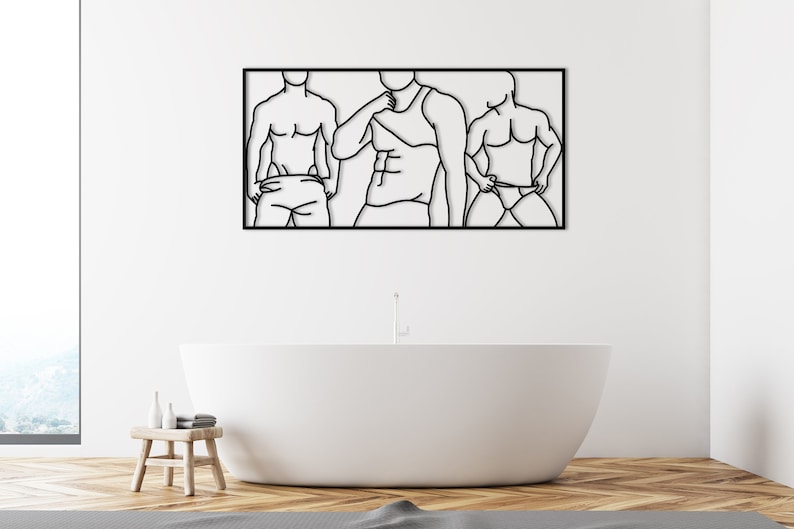 Naked Men Wall Decor, Nu Men Metal Decor, Naked Men Body, Nu Men Body
