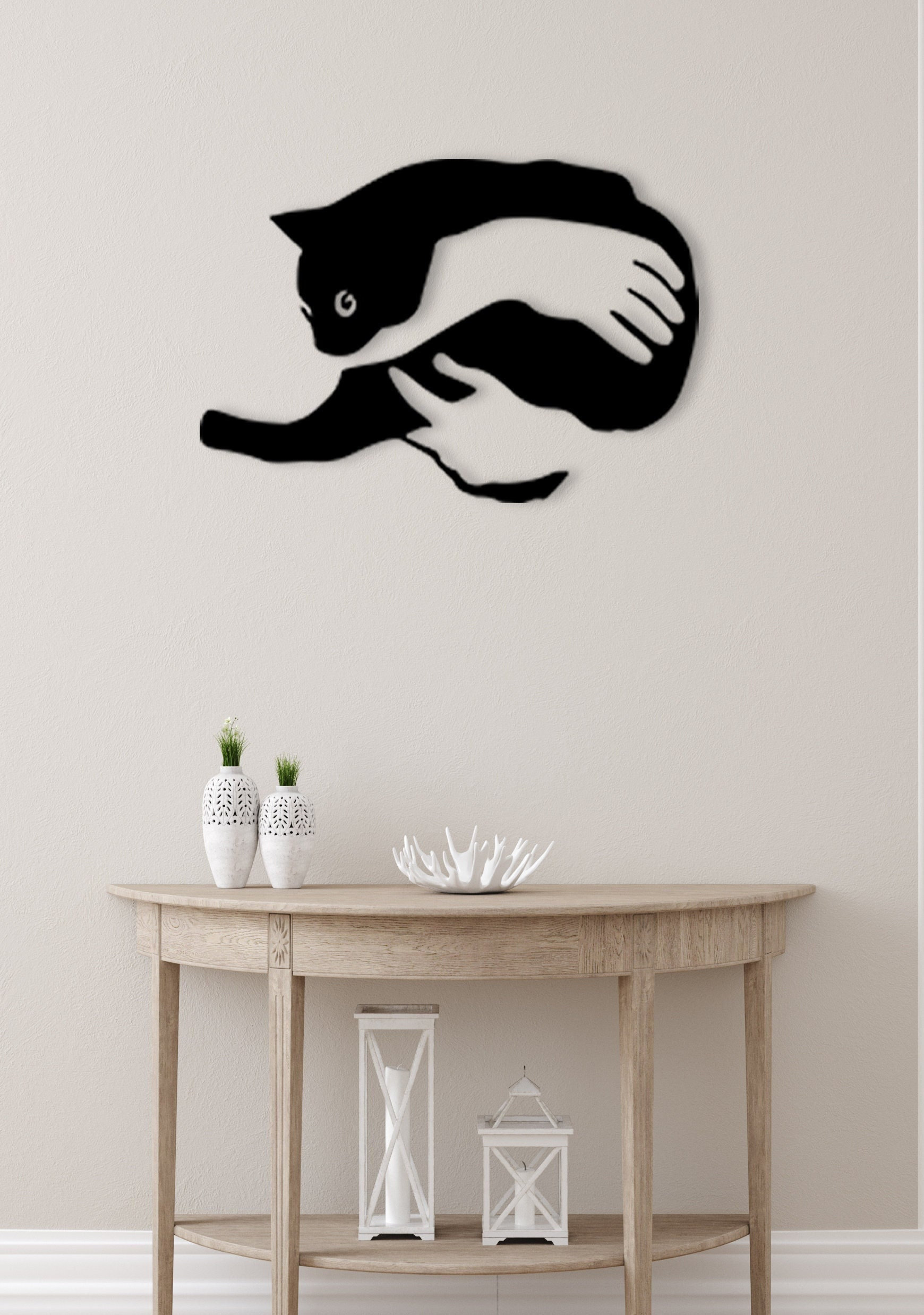 Cat Metal Wall Art, Minimalist Art, Cat Home Decoration , Cat Sign, Cat ...