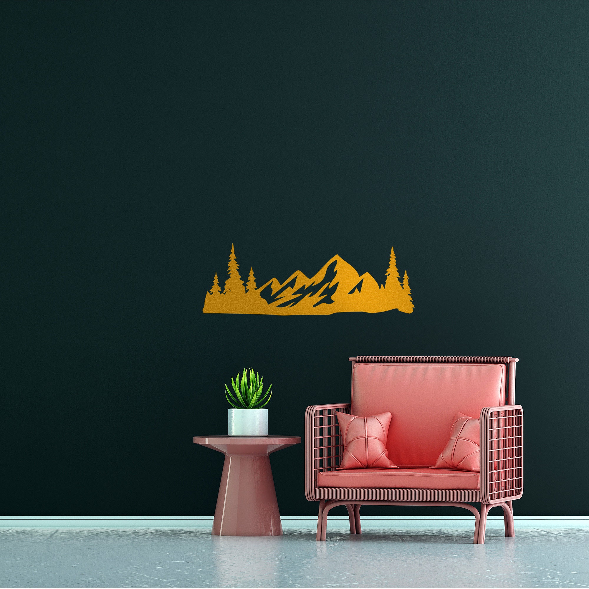 Nature Mountain Metal Wall Art Mountain Forest Metal Wall - Etsy