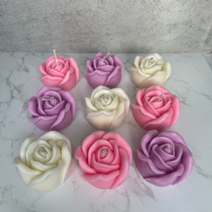 Rose Shaped Candles / Valentines Day Gift / Mother's Day Gift / Soy Wax  Candle / Flower Candle / Birthday Candle Gift / Vegan Gift 