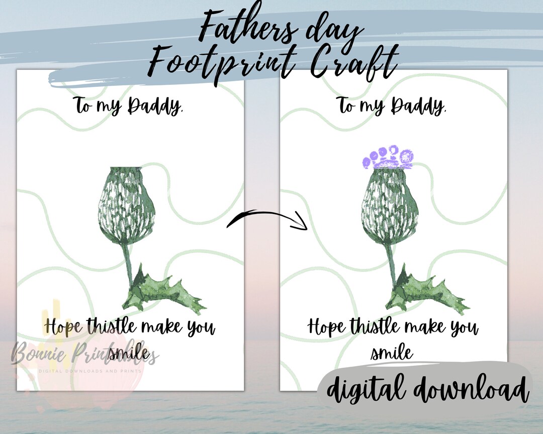Fathers Day Dad Joke Footprint Printable, Easy Craft Gift for Daddy