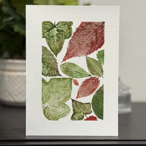 Carte de voeux peinte à la main Feuilles d'été britanniques feuillage motif botanique sur papier épais NON imprimable