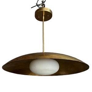 1950's Mid Century 1 light Globe Sasco Pendant Brass Sputnik Chandelier - Italian Light Fixture lights Modern Brass Ceiling Light Fixture