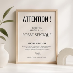 Toilet Poster - Septic Tank, Canva Template, Airbnb Rental, Airbnb French