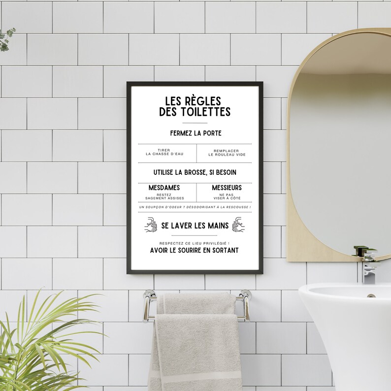 Plaque Murale Encadrée Brodée – Règles Pour Vivre, Décoration Tissu Et Bois Fait Main