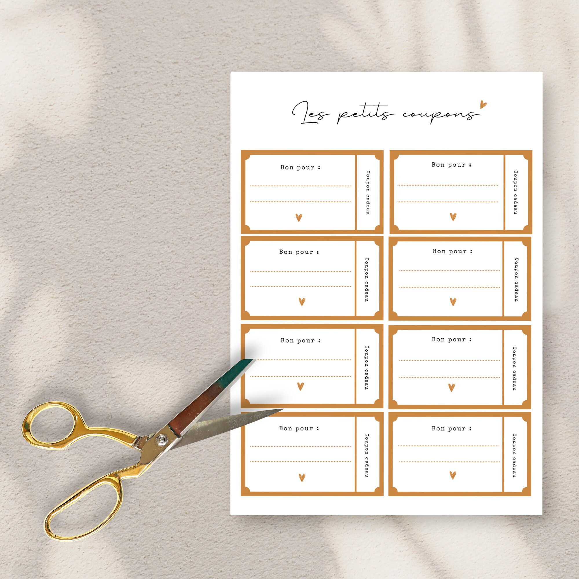 Voucher for Printing at Home, in French, Gift Coupons, Gift Vouchers