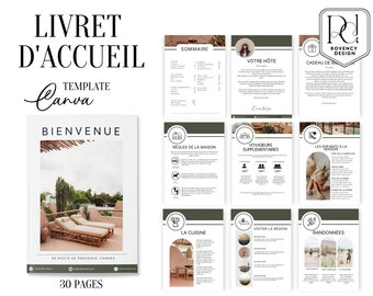 AIRBNB Livret d'accueil en français, Template Canva, 30 pages A4, Airbnb Template, Welcome Book Français, Airbnb Français