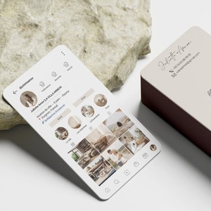 Carte de visite Instagram Airbnb, parfaite pour les hôtes de locations de vacances, Modèle Canva personnalisable