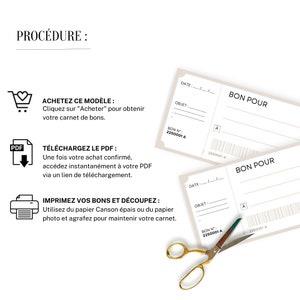 Carnet de Bons à Imprimer en Français, Chéquier de Bons Cadeaux à ...