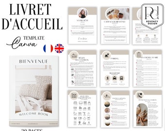 AIRBNB-Willkommensbroschüre auf Französisch und Englisch, 32 A4-Seiten, Airbnb-Vorlage, Willkommensbuch, Airbnb-Französisch-Englisch