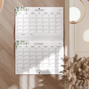 2026 Printable Calendar, Monthly Calendar in French, A4 Format, 12-Page PDF to Print at Home image 2