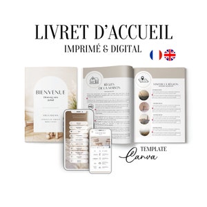 Libretti di benvenuto in francese inglese, AIRBNB, stampabili e digitali, perfetti per alloggi, camere e affitti stagionali