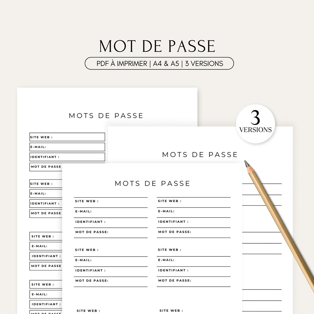 Passwords to Print: A5 and A4 Sheets to Record Your Usernames and ...